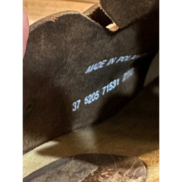 Sanita Women's Clogs Brown Leather Upper Wood Sole Size 37 EU 6.5 US NWOT - Picture 10 of 11